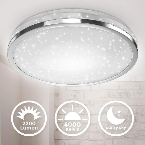 LED-Leuchtmittel B.K.Licht LED Deckenleuchte Chrom rund Ø38cm 24W 2200lm Neutralweiß Bild 2