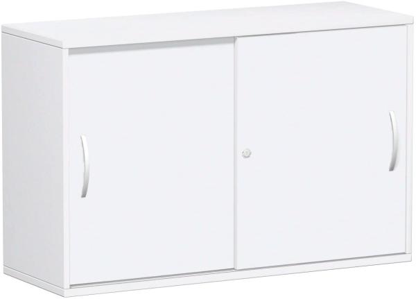 Schiebetürenschrank Oberboden 25 mm, 120x42x80cm, Weiß Weiß