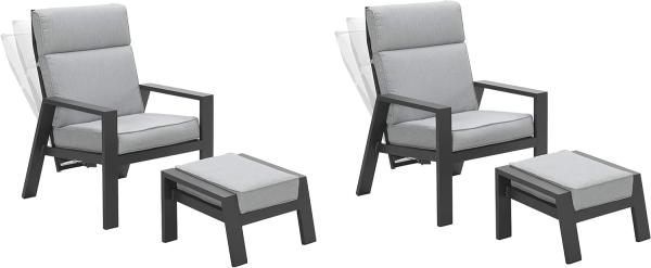 MAX Relax Sessel Diningsessel Liege mit Hocker- anthrazit