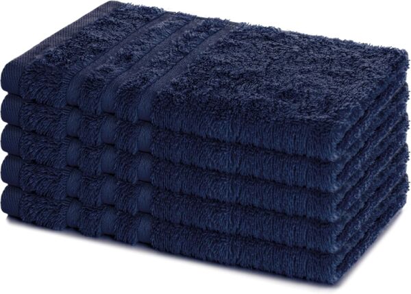 Lavea Gästehandtuch Elena, 30x50cm aus 100% Baumwolle, fusselfreies, pflegeleichtes hautfreundliches Gästehandtuch-Set (Set, 5-St), einzigartig weiche Frottee Gästehandtücher für jeden Hauttyp
