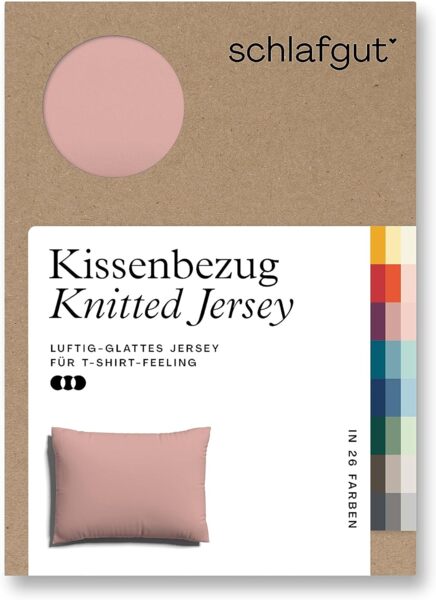 Schlafgut Knitted Jersey Bettwäsche | Kissenbezug einzeln 60x80 cm | purple-mid