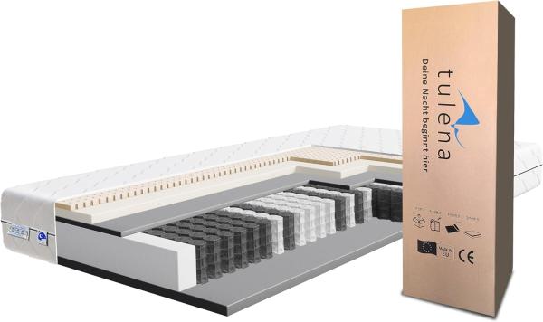 NOX Taschenfederkern Matratze 80x200 Federkernmatratze H2 + H3 Comfort Plus 22cm hoch| Probeschlafen | Rollmatratze Wendematratze