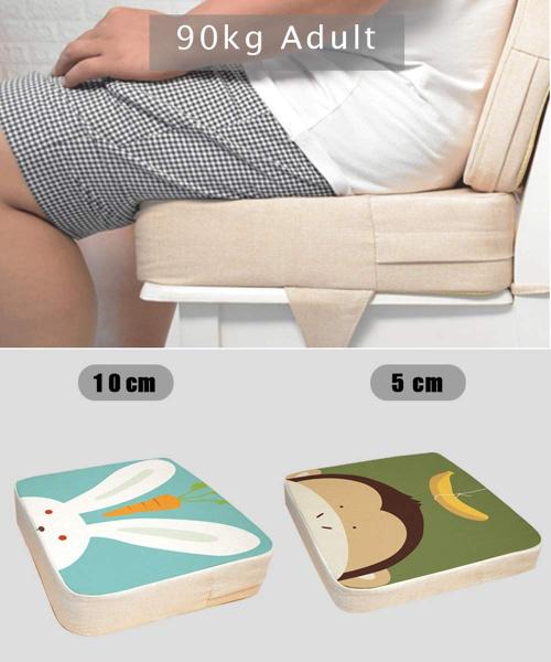 Kinder Sitzkissen Sitzerhöhung Stuhl, Fansu Baby Tragbar Sitzkissen Cartoon Design Quadratische Verstellbar Zerlegbar Kleinkinder Esszimmerstuhl ErhöHen Pad Esszimmer Boostersitze (Tiger,40*40*5cm) Bild 6