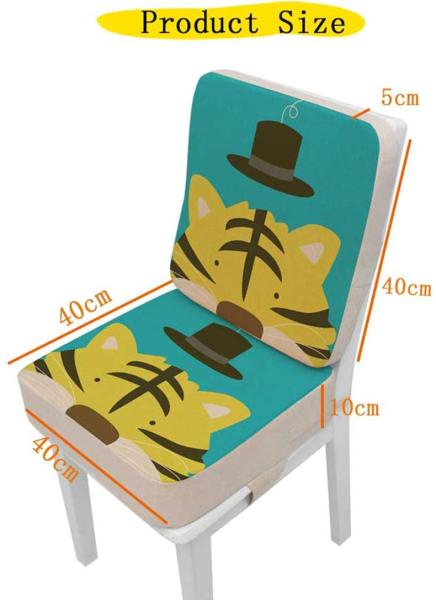 Kinder Sitzkissen Sitzerhöhung Stuhl, Fansu Baby Tragbar Sitzkissen Cartoon Design Quadratische Verstellbar Zerlegbar Kleinkinder Esszimmerstuhl ErhöHen Pad Esszimmer Boostersitze (Tiger,40*40*5cm) Bild 3