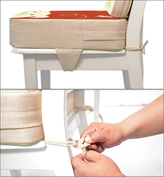 Kinder Sitzkissen Sitzerhöhung Stuhl, Fansu Baby Tragbar Sitzkissen Cartoon Design Quadratische Verstellbar Zerlegbar Kleinkinder Esszimmerstuhl ErhöHen Pad Esszimmer Boostersitze (Tiger,40*40*5cm) Bild 4