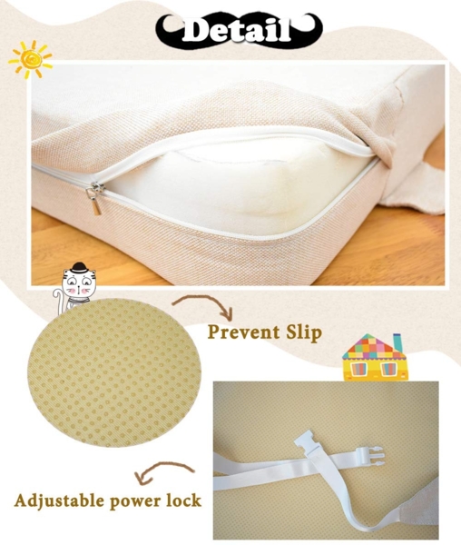 Kinder Sitzkissen Sitzerhöhung Stuhl, Fansu Baby Tragbar Sitzkissen Cartoon Design Quadratische Verstellbar Zerlegbar Kleinkinder Esszimmerstuhl ErhöHen Pad Esszimmer Boostersitze (Tiger,40*40*5cm) Bild 5