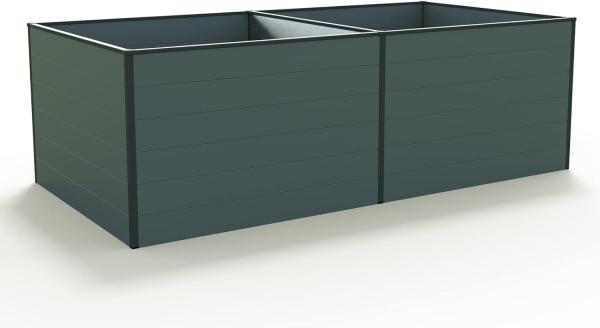 GFP Aluminium Hochbeet KINGSIZE DANIELA - 235 x 119 x 77 cm - Anthrazit, Stecksystem, langlebig