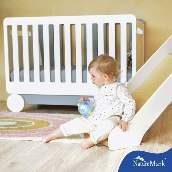 NatureMark Spannbettlaken Frottee Spannbettlaken, 80% Baumwolle / 20% Polyester, Gummizug: rundum, (2 Stück), 2er Set Kinder Spannbettlaken Frottee, Spannbetttuch 80% Baumwolle / 20% Polyester, für Babybett und Kinderbett, 70x140 cm - Silber grau Bild 7