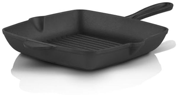 BBQ-Toro Grillpfanne Gusseisen Grillpfanne 26 x 26 cm, Gusseisen Bratpfanne, Gusseisen