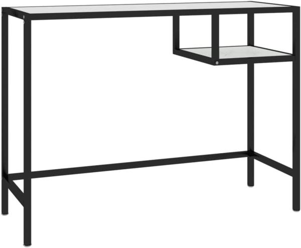 vidaXL Computertisch Weiß Marmor 100x36x74 cm Hartglas 331624