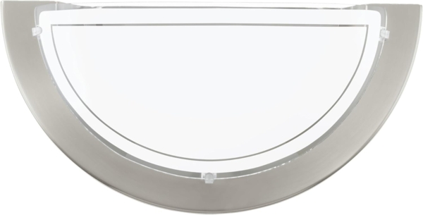 Eglo 83163 Wandleuchte PLANET 1 E27 max. 1X40W Stahl nickel-matt, Glas lackiert klar L:29cm H:14,5cm dimmbar
