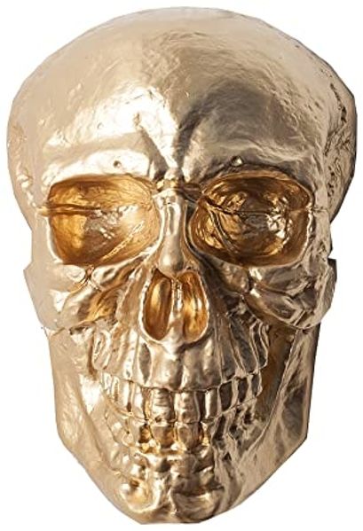 riess-ambiente Wanddekoobjekt SKULL XXL 40cm gold (Einzelartikel, 1 St), Metall · Totenkopf · Deko-Schädel · Schlafzimmer · Wohnzimmer