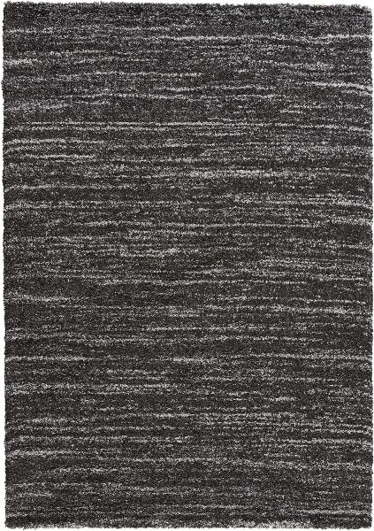 Hochflor Teppich Delight schwarz grau meliert - 80x150x3cm