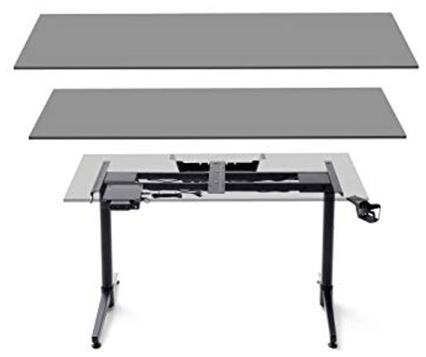 Robas Lund Schreibtisch Gestell elektisch höhenverstellbar DX Racer 7 Gaming Tisch Untergestell, Schwarz, BxHxT 140x73-123x40 cm