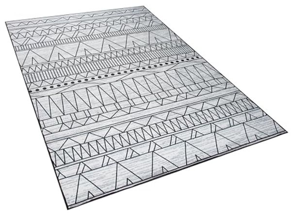 Teppich schwarz-grau 140x200 cm Zickzackmuster Kurzflor KEBAN Bild 4