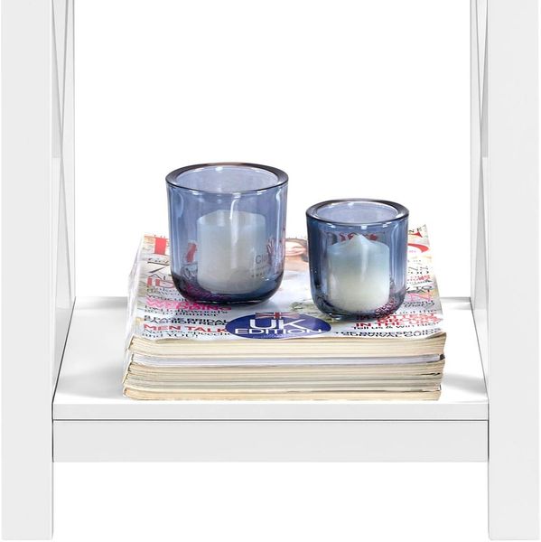 Yaheetech Nachttisch, Beistelltisch mit Schublade und Ablage, Wohnzimmer, Schlafzimmer, einfacher Aufbau, platzsparend, Nordisch-Design, Weiß Bild 8