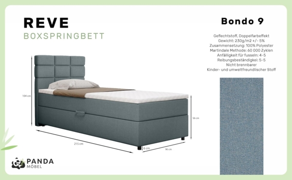 PANDA MÖBEL GmbH Boxbett Reve, 90x200, 100x200, 120x200, Boxbett mit Bettkast und Topper Bild 3