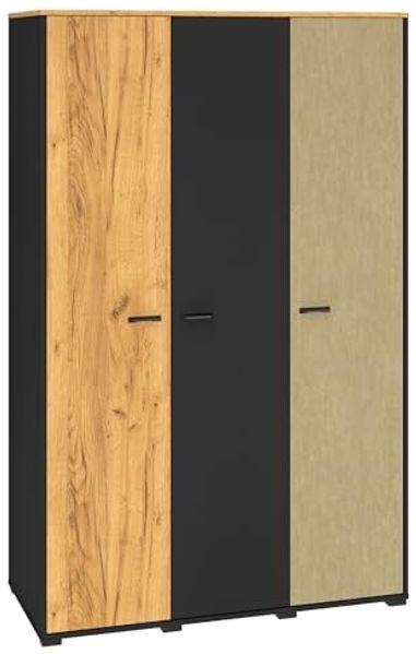 Kleiderschrank Colt Garderobenschrank 120x55x190cm schwarz Craft Gold Eiche Premium Steel