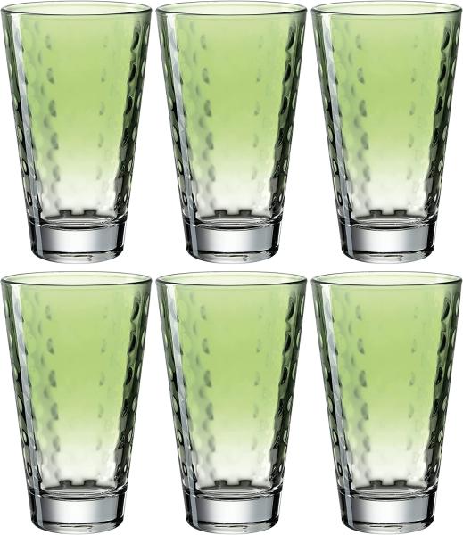 Leonardo OPTIC Trinkglas groß 0,2l Pastell grün 6er Set