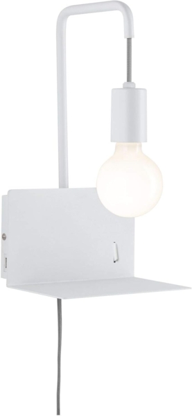 Paulmann No. 79812 Wandleuchte mit Ablage Calvani E27 max. 40W Weiß Metall USB Port Bild 10