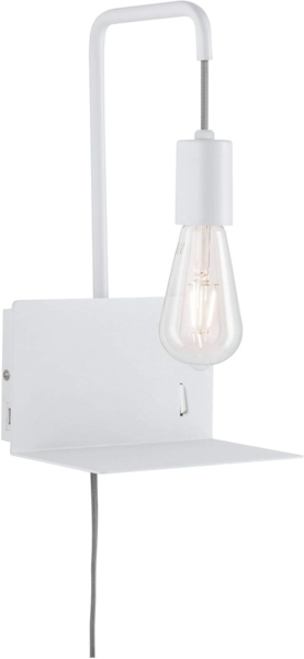 Paulmann No. 79812 Wandleuchte mit Ablage Calvani E27 max. 40W Weiß Metall USB Port Bild 12