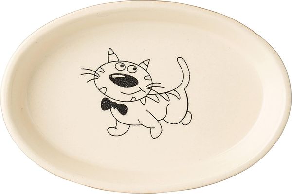 Nobby Futternapf Katzen Keramik Schale oval hellbraun/beige