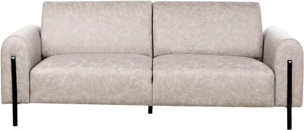 3-Sitzer Sofa Lederoptik hellgrau ASKIM