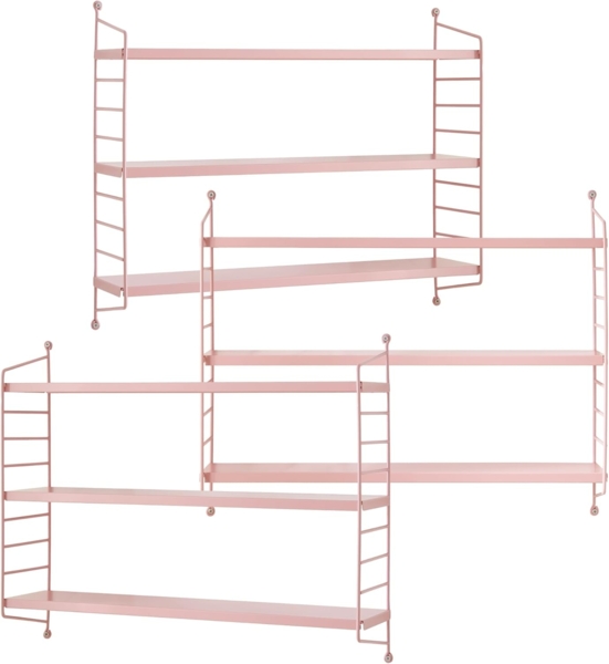 Modulares Wandregal Strängnäs 3er Set Rosa [en. casa]