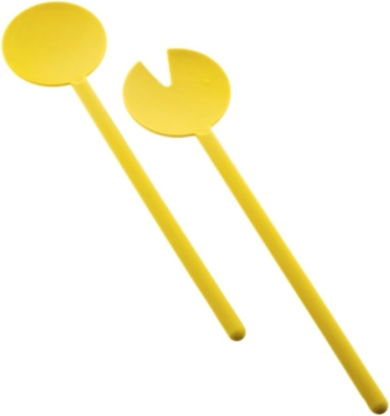 Cofi Salatbesteck 2-teilig – Salatlöffel & Salatgabel im Set – spülmaschinengeeignet Made in Germany, 29 cm lang Gelb