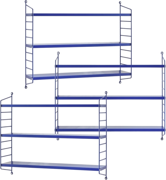 Modulares Wandregal Strängnäs 3er Set Blau [en. casa]