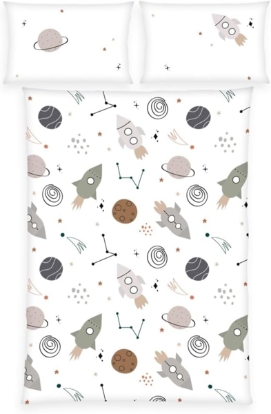 Baby Best Babybettwäsche BabyBest Weltall, Flanell, 2 teilig