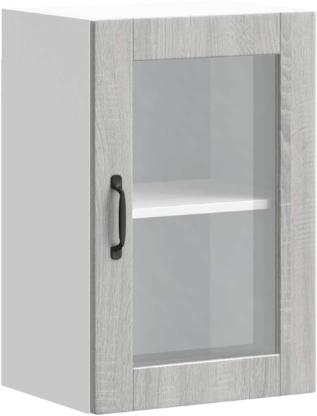 Küchen-Hängeschrank mit Glastür Porto Grau Sonoma 854013