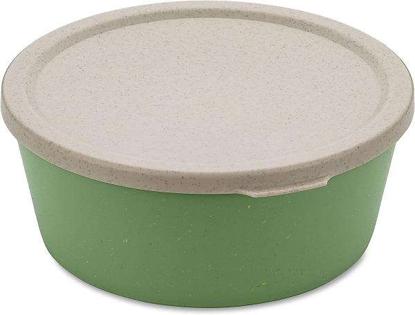 Koziol Schale Connect Bowl Mit Deckel, Schüssel, Kunststoff-Holz-Mix, Nature Leaf Green, 400 ml, 7202703