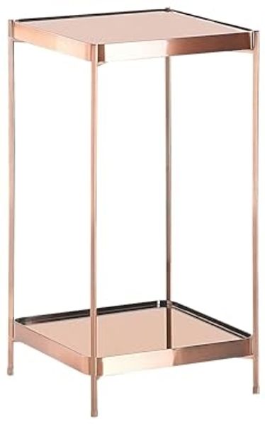 Beistelltisch Glas Kupfer quadratisch 29x29 cm ALSEA groß