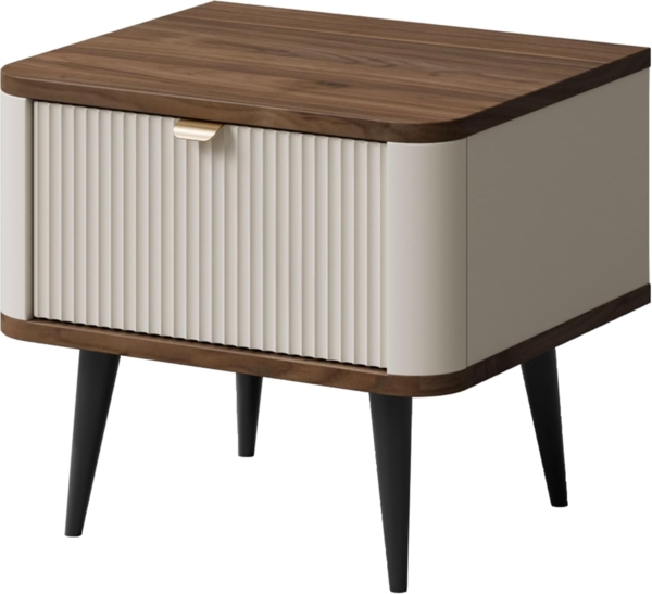 Nachttisch Rotevio RE17 (Farbe: Cashmere / Cashmere + Nuss)