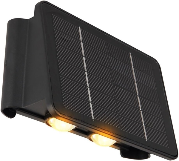 LED Wandlampe Solarleuchte, Akku, IP54, schwarz, L 17 cm
