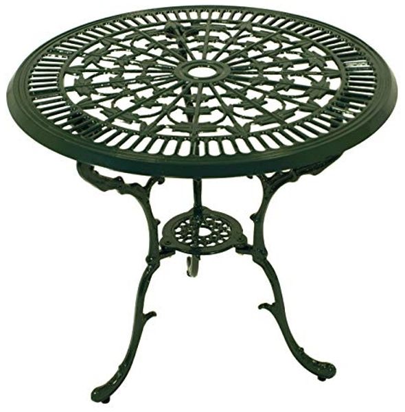 DEGAMO Bistrotisch Jugendstil (1-St), 70cm rund, Farbe dunkelgrün, Aluguss rostfrei