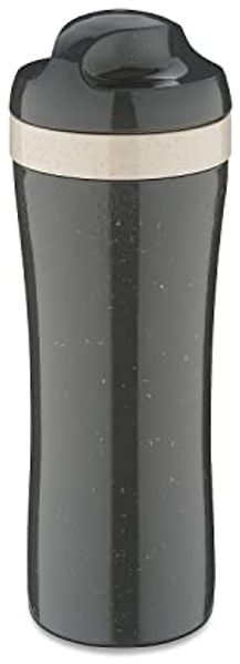 Koziol Trinkflasche Oase, Wasserflasche, Kunststoff-Holz-Mix, Nature Ash Grey, 425 ml, 7708701