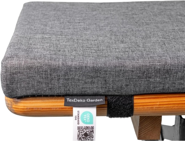TexDeko Bankauflage Ecolen für Bierzeltgarnitur mit Anti-Rutsch Boden und Reißverschluss, wasserabweisend & UV-Schutz, Maße: 220x25x4cm oder 180x25x4cm