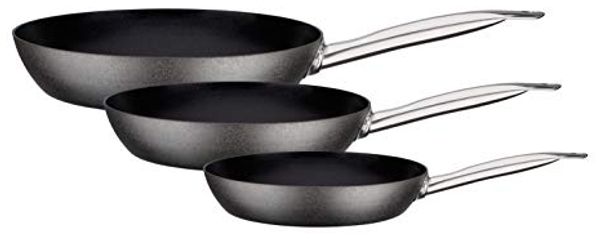 GSW Pfannen-Set Avanti, Karbon-Stahl (Set, 3-tlg, 1x Bratpfanne Ø 20 cm, 1x Bratpfanne Ø 24 cm, 1x Bratpfanne Ø 28 cm), Induktion