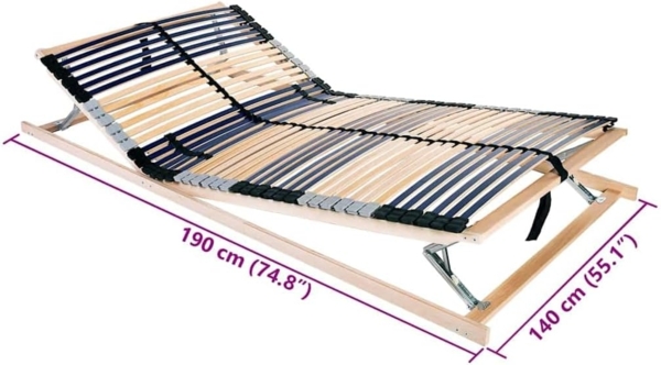 vidaXL Lattenrost Braun 140 x 190 cm Massives Buchenholz 42015267 Bild 2