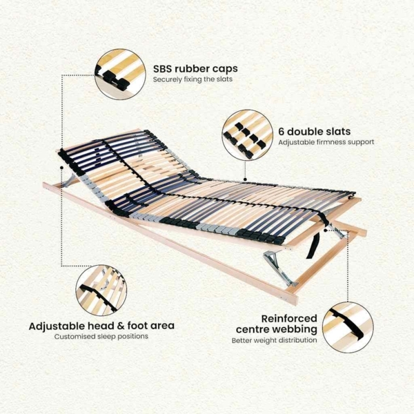 vidaXL Lattenrost Braun 140 x 190 cm Massives Buchenholz 42015267 Bild 4