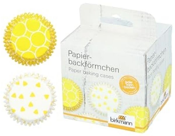 Birkmann Papierbackförmchen, 100 Stück, Backförmchen, Muffinbackform, Muffinform, Gelb, Ø 7 cm, 444997