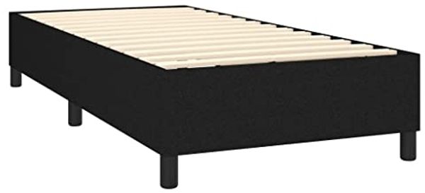 vidaXL Boxspringbett mit Matratze Schwarz 90x200 cm Stoff 3141827 Bild 4
