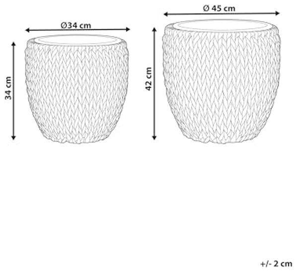 Set mit 3 Blumentöpfen BERBERIS PE Rattan 34 45 cm Dunkelbraun Bild 3