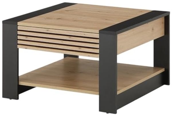moebel-dich-auf Couchtisch FERRA (Beistelltisch, 1 Schubkasten, Stäbchenoptik), quadratisch 70x70