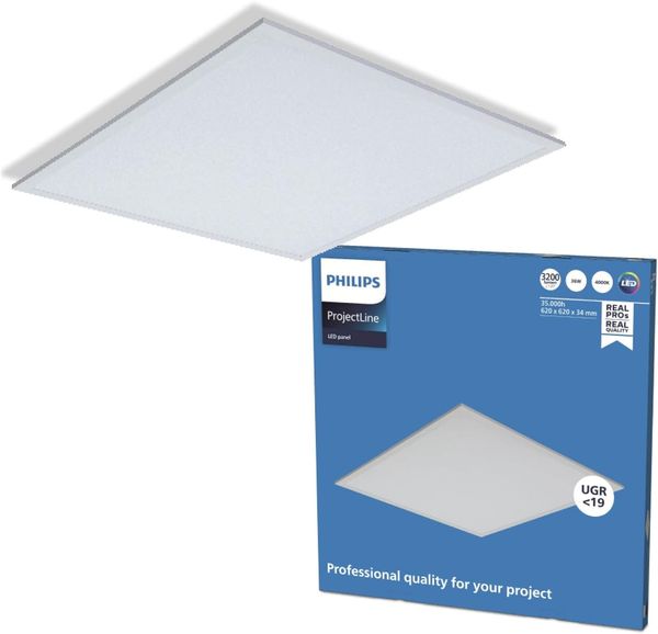 Philips ProjectLine LED Panel, 62x62 cm, 3200lm, 4000K, bildschirmarbeitsplatztauglich