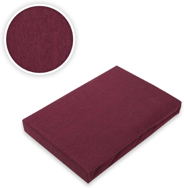 Microfaser Spannbettlaken 90 - 100 x 200 cm + 28 cm Bordeaux Bild 2