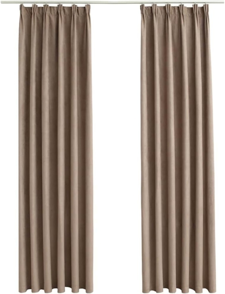 vidaXL Verdunkelungsvorhänge mit Haken 2 Stk. Taupe 140x245 cm 134481