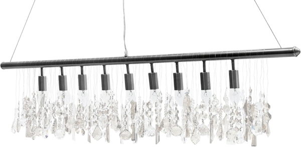 riess-ambiente Hängeleuchte DIAMONDS XL 120cm silber / transparent, ohne Leuchtmittel, Wohnzimmer · Metall · Barock Design · Schlafzimmer